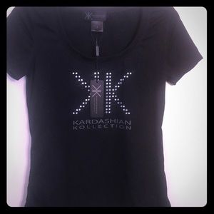Black Kardashian Kollection SS Shirt. NWT